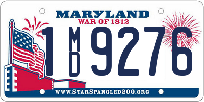 MD license plate 1MD9276