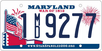 MD license plate 1MD9277