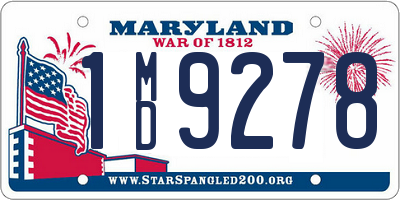 MD license plate 1MD9278