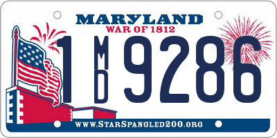 MD license plate 1MD9286