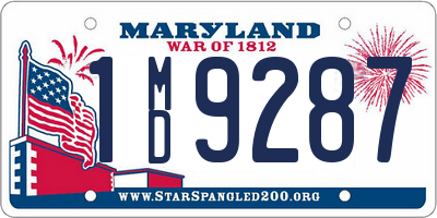 MD license plate 1MD9287