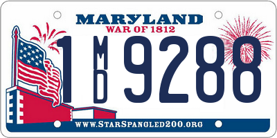 MD license plate 1MD9288