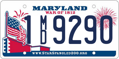 MD license plate 1MD9290