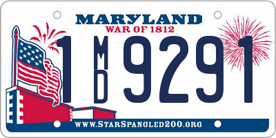 MD license plate 1MD9291