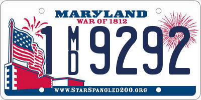 MD license plate 1MD9292