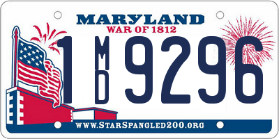 MD license plate 1MD9296