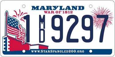 MD license plate 1MD9297