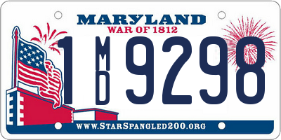 MD license plate 1MD9298