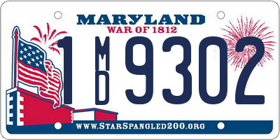 MD license plate 1MD9302