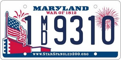 MD license plate 1MD9310