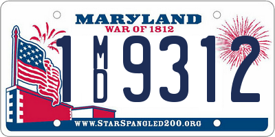 MD license plate 1MD9312