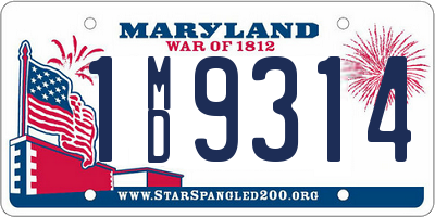 MD license plate 1MD9314