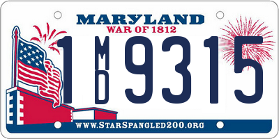 MD license plate 1MD9315