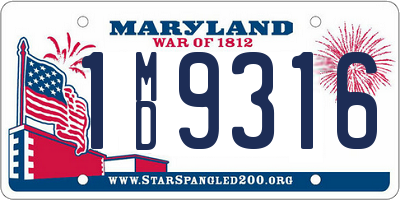 MD license plate 1MD9316