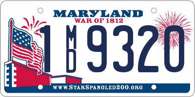 MD license plate 1MD9320