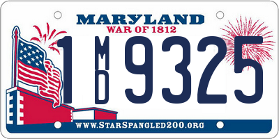 MD license plate 1MD9325