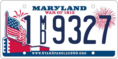 MD license plate 1MD9327
