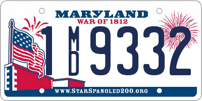 MD license plate 1MD9332