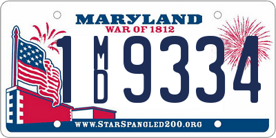 MD license plate 1MD9334