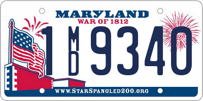 MD license plate 1MD9340
