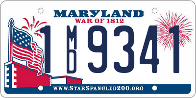 MD license plate 1MD9341
