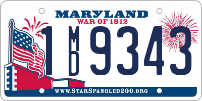 MD license plate 1MD9343