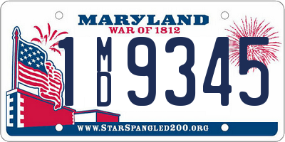 MD license plate 1MD9345