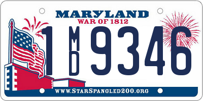 MD license plate 1MD9346