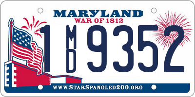 MD license plate 1MD9352