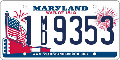 MD license plate 1MD9353