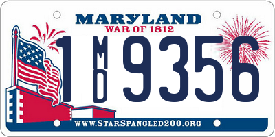 MD license plate 1MD9356