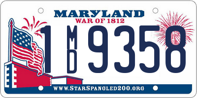 MD license plate 1MD9358