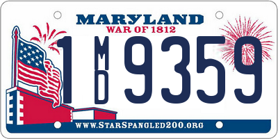 MD license plate 1MD9359
