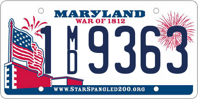 MD license plate 1MD9363