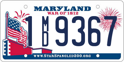MD license plate 1MD9367