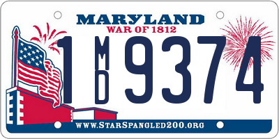 MD license plate 1MD9374
