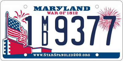 MD license plate 1MD9377