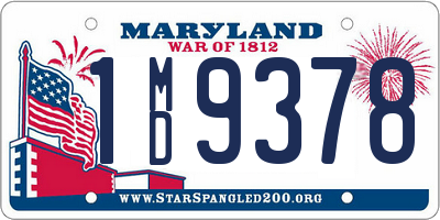 MD license plate 1MD9378