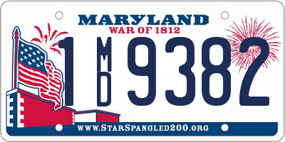 MD license plate 1MD9382
