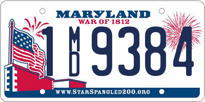MD license plate 1MD9384