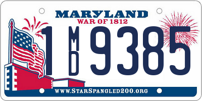 MD license plate 1MD9385