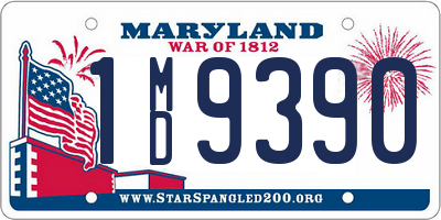 MD license plate 1MD9390