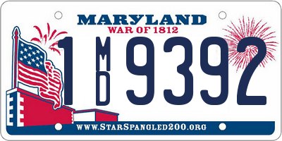 MD license plate 1MD9392