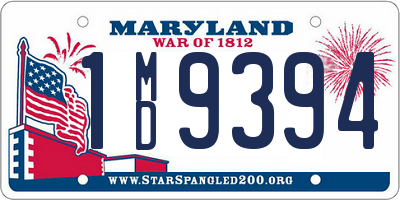 MD license plate 1MD9394