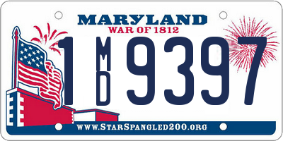MD license plate 1MD9397