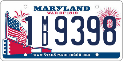 MD license plate 1MD9398