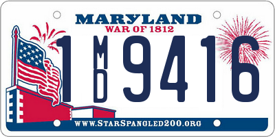 MD license plate 1MD9416