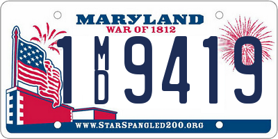 MD license plate 1MD9419