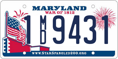 MD license plate 1MD9431