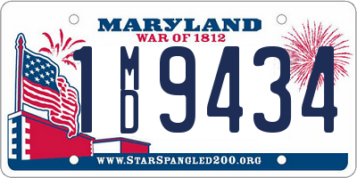 MD license plate 1MD9434